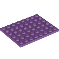 Lego destička 6x8, levandulová střední (6329406)